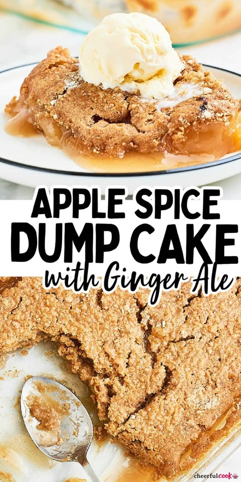 Apple Spice Dump Cake, Spice Dump Cake, Apple Dump Cake Recipe, Apple Dump Cake, Apple Cobbler Recipe, Blueberry Dump Cakes, 3 Ingredient Desserts, Apple Dump Cakes, Yummy Desserts Easy