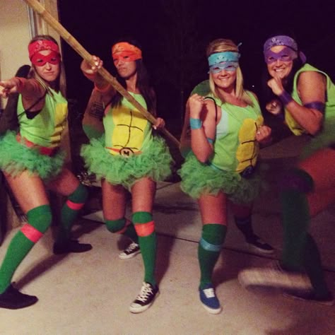 Ninja Turtle Rat Costume, Halloween Ninja Turtles, Ninja Turtle Halloween Costume For Women, Cute Ninja Turtle Costume, Ninja Turtle Family Costume, Women Ninja Turtle Costume, Ninja Turtle Costume Women, Ninja Women Costume, Tmnt Halloween Costumes