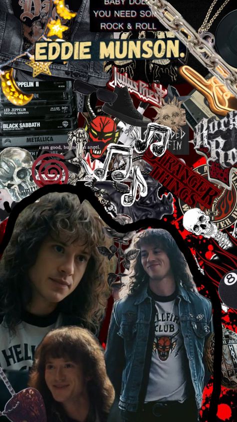 Eddie Munson #strangerthingscharacters Stranger Things Eddie Wallpaper, Eddie Wallpaper, Led Zeppelin Physical Graffiti, Stranger Things Eddie, Master Of Reality, Rocker Boy, Stranger Things Characters, Eddie Munson, Stranger Things Wallpaper