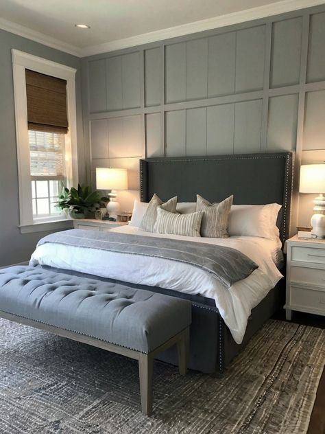 10 Amazing Gray and White Bedroom Ideas on Pinterest Padded Headboard Bedroom, Bedroom With Grey Headboard, Gray And White Bedroom Ideas, Gray And White Bedroom, Amazing Gray, White Bedroom Ideas, Grey Headboard, Rural Living, Gorgeous Bedrooms