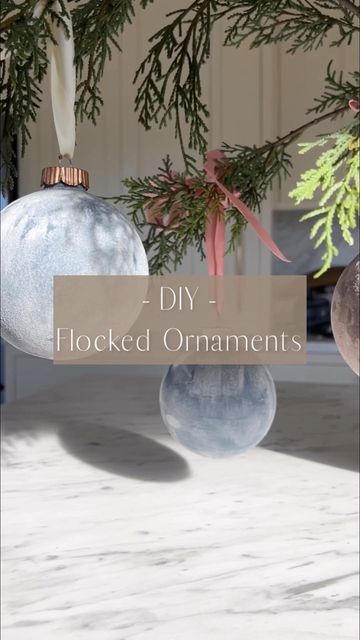 MARIAM on Instagram: "I love flocked ornaments but they always sell out fast or don’t come in the right color. So, I did some Pinterest digging and came across this super easy and fun recipe for achieving the look. All you need is an ornament, paint, baking soda and flour. . . . . #diyornament #christmasdecor #flocked #velvetornaments #holidaydecor #ornaments #treedecor #cljsquad" Diy Baking Soda Ornaments, How To Flock Christmas Ornaments, How To Flock Ornaments, Flocked Christmas Ornaments Diy, Baking Soda Paint Ornaments, Diy Flocked Ornaments, Flour Ornaments, Upcycle Ornaments, Baking Soda Ornaments