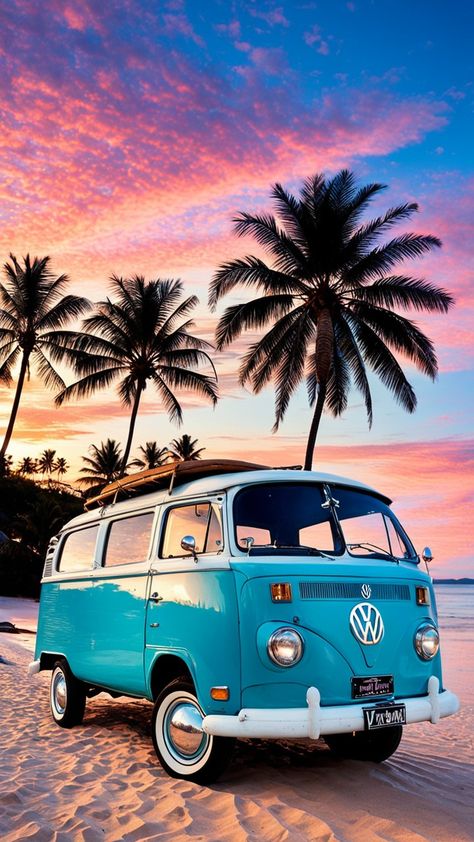 Volkswagen Van Tattoo, Volkswagen Id Buzz, Vw Bus Wallpaper, Volkswagen Bus Art, Tattoo Daruma, Aesthetic Camping, Retro Bus, Bus Art, Vw Art