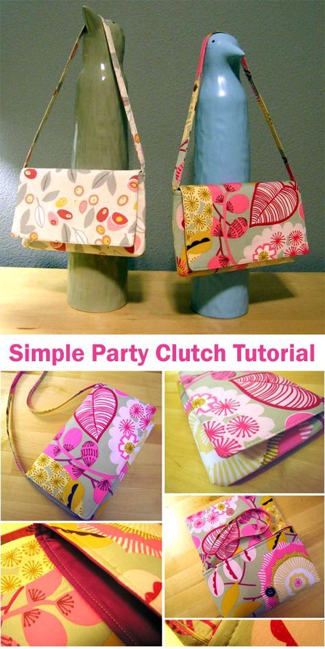 Diy Sewing Bags Simple, Sewing Clutch Bags, Clutch Pattern Sewing, Clutch Bag Sewing Pattern, How To Make A Clutch Bag, Sewing Fat Quarter Projects, Diy Purses And Bags Patterns, Diy Purses And Bags, Simple Bag Pattern