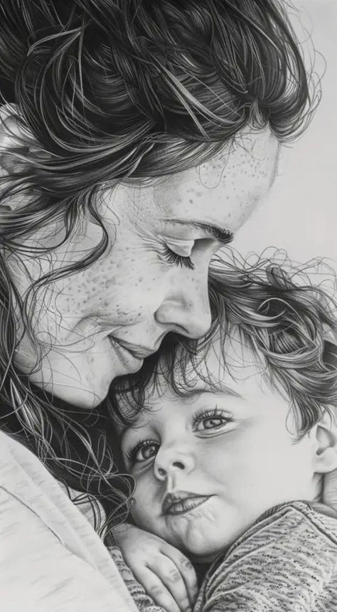 Mom Wallpaper Art, Pencil Sketch Reference, Art About Motherhood, Mother Day Sketch, Mother Love Pictures, Mom Love Wallpaper, Mom Art Drawing, Wallpaper For Mom, Mother Child Drawing