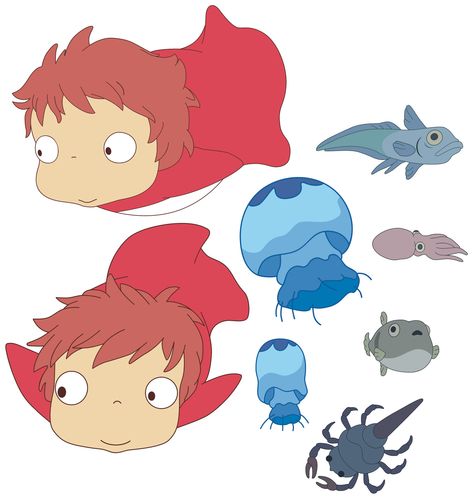 Ponyo Tattoo, Studio Ghibli Party, Studio Ghibli Tattoo, Personajes Studio Ghibli, Ghibli Tattoo, Studio Ghibli Characters, Studio Ghibli Art, Ghibli Art, Ghibli Movies