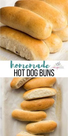 These Homemade Hot Dog Buns will take your barbecue to the next level! They are soft and fluffy and way better than store bought! #hotdog #barbecue #bread #baking #recipe | bread baking | bread recipes | homemade rolls | yeast bread recipes Homemade Hot Dog Buns, Hot Dog Buns Recipe, Homemade Hot Dogs, Homemade Buns, Pembuat Roti, Bread Maker Recipes, Homemade Bread Recipes Easy, Hot Dog Recipes, Baking Recipe