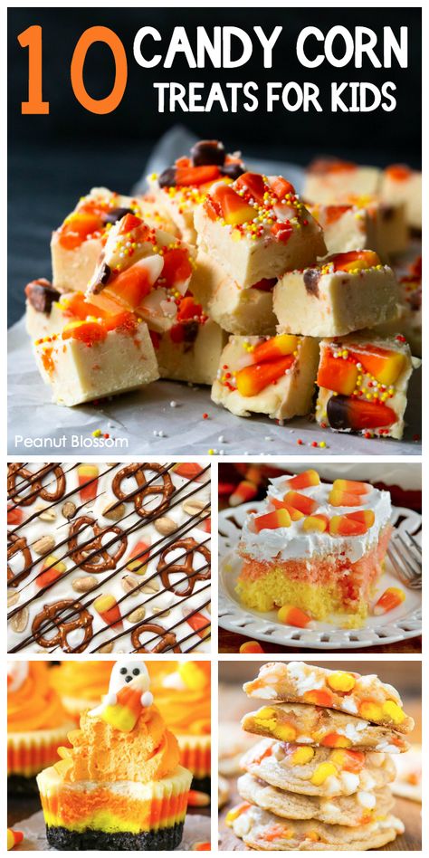 The top 10 Candy Corn Halloween treats to make with your kids this year. From sweet and salty treats to poke cakes and healthy fruit parfaits, all the adorable candy corn ideas you need for a trick or treat party are here. Candy Corn Ideas, Quick Halloween Desserts, Easy Halloween Treats To Make, Fundraiser Bake Sale, Corn Ideas, Fruit Parfaits, Candy Corn Recipe, Easy Halloween Treats, Bake Sale Treats