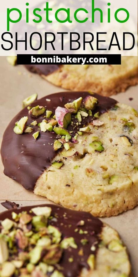 Pistachio Pinwheel Cookies, Japanese Shortbread Cookies, Pistachio Cookie Bars, Pistachio Cranberry Shortbread, Easy Pistachio Cookies, Italian Pistachio Cookies Recipe, Baked Christmas Gifts, Pistachio Snowball Cookies, Pistachio Thumbprint Cookies