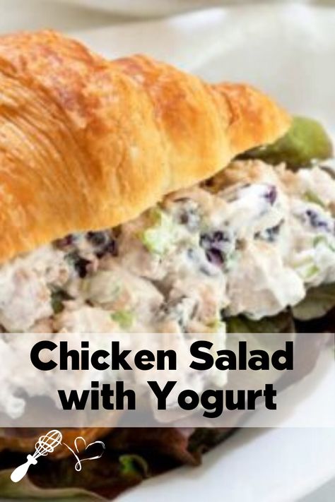 Chicken Salad Yogurt, Chicken Salad With Yogurt, Paninis Recipes, Chicken Salad No Mayo, Mayo Chicken, Yogurt Chicken Salad, Yogurt Chicken, Rice Side, Yogurt Recipes