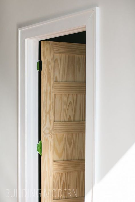 Another door/window casing idea - skews a little more traditional than craftsman. Still just flatstock material. This is something like 1x4 with 1x2 on the outside. Modern Door Casing, Modern Door Trim, Door Casing Ideas, Window And Door Trim, Trim And Doors, Baseboards And Trim, Baseboard Styles, Door Frame Molding, Interior Window Trim