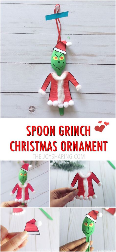 Grinch Crafts, Crafts Simple, Snowman Crafts Diy, The Grinch Christmas, Grinch Christmas Decorations, Grinch Ornaments, Christmas Crafts For Kids To Make, Kids Christmas Ornaments, Christmas Kindergarten