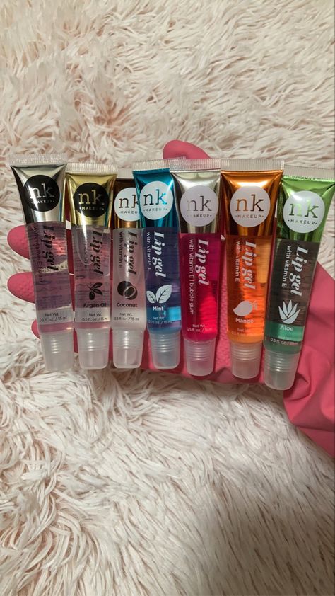 Nk Makeup Lip Gloss, Baddie Lipgloss, Nk Lipgloss, Nk Lip Gel, Nk Makeup, Lipgloss Bundle, Organization Goals, Lips Gloss, Lip Gel