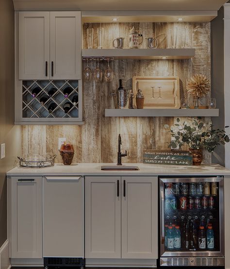 Mini Bar Area In Home, Wet Bar Ideas In Living Room Built Ins, Mini Bar Designs For Home, Home Wet Bar Ideas, Wet Bar Ideas In Living Room, Small Wet Bar Ideas, Kitchenette Bar, Small Wet Bar, Dry Bar Ideas