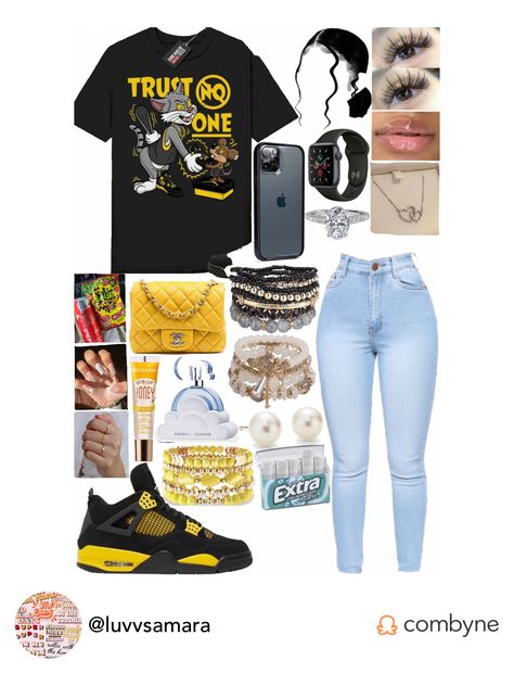 Check out this outfit made in the #combyne app Combyne Outfit Ideas, Outfit Ideas Layout, Outfit Ideas With Jordans, Teen Fashion Trends, Streetwear Girl, Fasion Outfits, Stylish Summer Outfits, Cute Lazy Day Outfits, Lazy Day Outfits