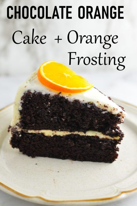 Chocolate Orange Cake with Orange Frosting | A Taste of Madness Orange Cake Frosting, Orange Layer Cake Recipe, Orange Layer Cake, Festive Holiday Desserts, Orange And Chocolate, Buttercream Frosting Cake, Chocolate And Orange, Orange Buttercream, Nursing Cake