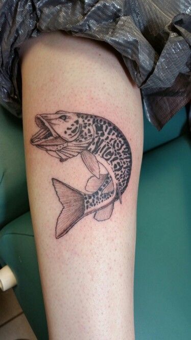 Musky tattoo Musky Tattoos, Muskie Tattoo, My Tattoos, I Tattoo, Tatting, Tattoos, Quick Saves