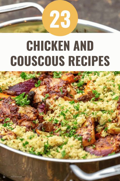 23 Incredible Chicken and Couscous Recipes to Make Now – Happy Muncher Couscous Stir Fry, Seasoned Couscous Recipes, Chicken And Couscous Recipes Healthy, Couscous Healthy Recipes, Chicken And Couscous Recipes Easy, Coucous Chicken Bowl, Couscous And Chicken Recipes, Cous Cous Recipes Mediterranean, Meals With Couscous