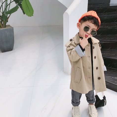 Boys Trench Coat, Kids Trench Coat, Spring Baby Boy, Casual Trench Coat, Trench Coat Fall, Oversized Trench, Baby Coat, Long Coats