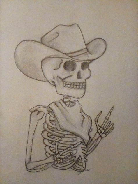 Southern Drawings Easy, Ranch Drawing Western Art, Western Skull Drawing, Western Things To Draw Easy, Easy Drawings Western, Country Drawings Westerns, Things To Draw Western, Western Tattoo Ideas Female, Cowgirl Art Drawing