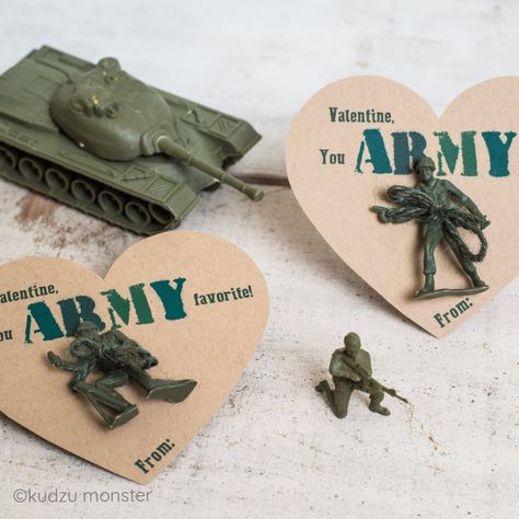 Army Valentine Candy Valentines, Valentines Bricolage, Ground Hog, Hosting Ideas, Children's Church Crafts, Printable Valentines, February Valentines, Valentine's Day Printables, Valentines Ideas