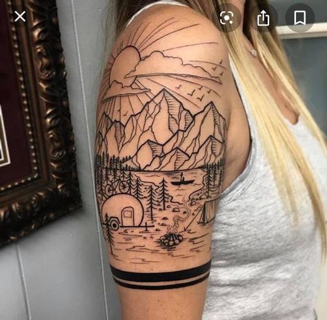 Color Nature Tattoo Sleeve Women, Tattoo Brazo Mujer, Muse Tattoo, Natur Tattoo Arm, Tattoo Generator, Camping Tattoo, Nikko Hurtado, Nature Tattoo Sleeve, Full Sleeve Tattoo Design