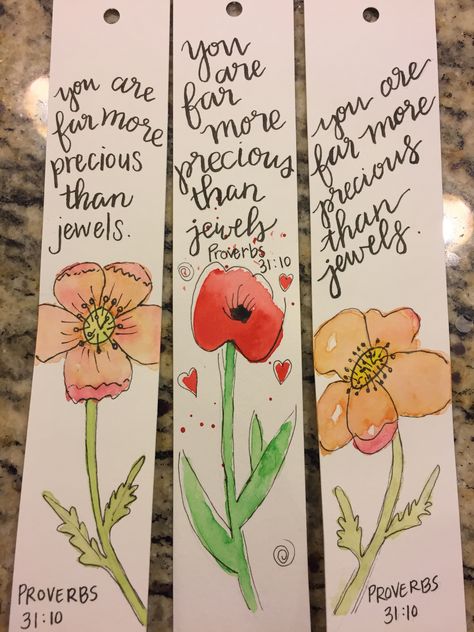 Proverbs 31 10, Youth Camp, The Lord Is Good, Watercolor Bookmarks, Diy Bookmarks, Sell Art, Bible Art Journaling, Scripture Art, Proverbs 31