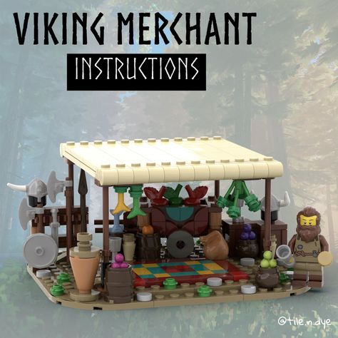 Viking Diorama, Lego Viking, Lego Moc Instructions Free, Lego Knights, Lego Building Instructions, Free Lego, Lego Diy, Lego Trains, Lego Custom Minifigures