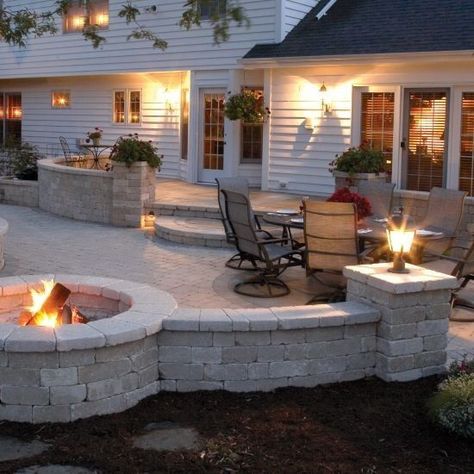 You can't expect it to last for years in the elements  but it's easy to clean and can withstand harsh conditions. However  if you use it in the shade or in direct sunlight  it might fade over time. Patio Furniture Layout, Backyard Patio Furniture, Backyard Layout, Diy Backyard Patio, Patio Layout, Raised Patio, Concrete Patios, Patio Fireplace, Patio Wall