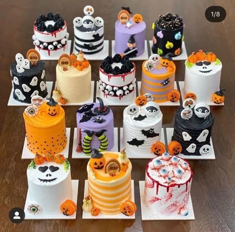 Super Torte, Halloween Cake Decorating, Halloween Breakfast, Birthday Cake Decorating Ideas, Halloween Food Treats, Stunning Cakes, Fall Cakes, Halloween Baking, Different Cakes