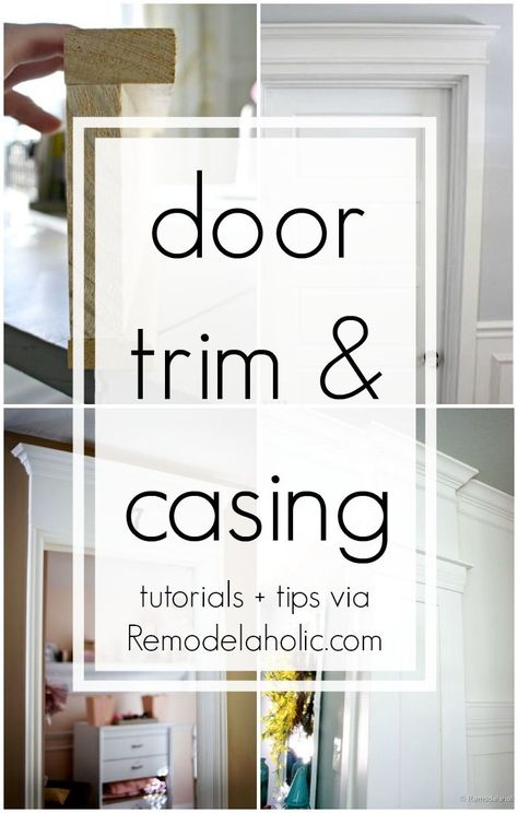 Change up your door trip and casing with a new DIY look. We are sharing our favorite DIY Door Trim and Casing tips and tutorials @Remodelaholic #doors #doortrim #diytrim # Diy Door Casing, Door Casing Ideas Moldings, Door Trim Ideas Moldings, Diy Door Trim, Doorway Trim Ideas, Door Trim Ideas Interior, Door Casing Ideas, Door Frame Trim, Craftsman Door Trim