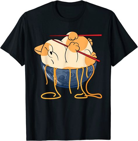 Kawaii Anime Cat Merch Otaku Japanese Ramen Noodles Gift- T-Shirt Ramen Shirt, Japanese Ramen Noodles, Cat Merch, Lover Clothes, Japanese Ramen, Ramen Noodle, Anime Merch, Mens Cotton T Shirts, Anime Cat