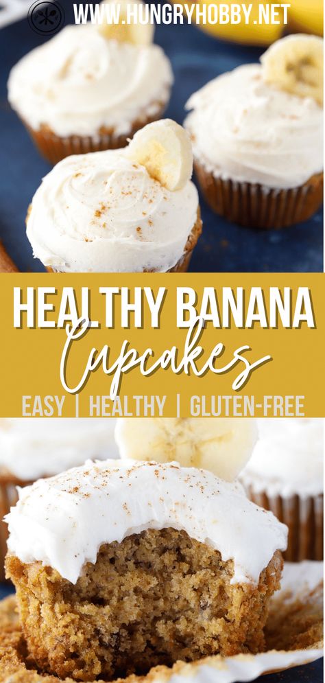 Healthy Banana Dessert Recipes Easy, Healthy Banana Cupcakes, Gluten Free Banana Cupcakes, Healthy Oat Cupcakes, Oat Flour Cupcake Recipes, Vegan And Gluten Free Recipes Desserts, Vegan Banana Cupcakes, Banana Cupcakes Healthy, Oats Cupcakes Healthy