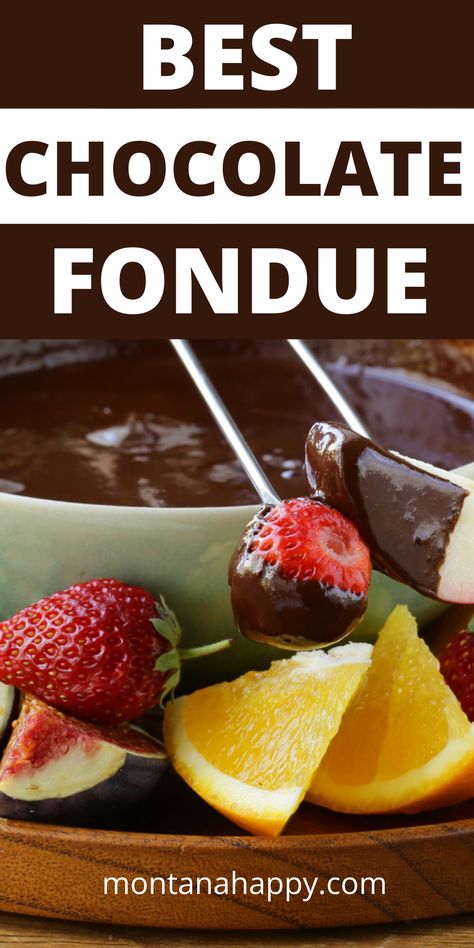 Easy Fondue Recipes Chocolate, Homemade Chocolate Fondue, Chocolate Fondue In Fondue Pot, Fondue Dessert Recipes, Chocolate For Fondue Pot, Chocolate Fondue Date Night At Home, Fondue Recipes For Kids, Melting Pot Chocolate Fondue Recipe, How To Make Chocolate Fondue