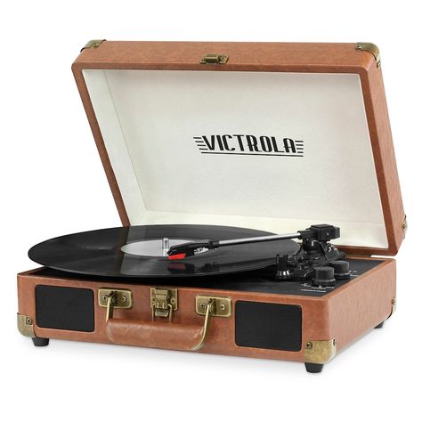 Victrola Portable Suitcase Record Player with Bluetooth, Brown Suitcase Record Player, Bluetooth Record Player, Stereo Turntable, Portable Record Player, Turntable Record Player, Vintage Record Player, Vinyl Player, Vinyl Record Player, Audio Sound