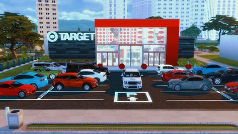 Sims 4 Retail Store Lots, Sims 4 Target Lot, Sims 4 Waffle House, Target Sims 4 Cc, Sims 4 Target Build, Walmart Sims 4 Cc, Sims 4 Functional Stores, Target Sims 4, Sims 4 Target Cc