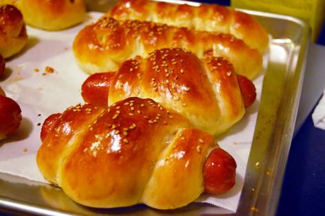 Kids love these hot dogs wrapped in Chinese style buns. They make a great on the go snack.