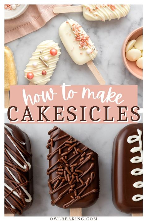 Cake Pop Bars, Cake Popcicles Recipes, Cakecicles Recipes, Fall Cakesicles Ideas, Cake Sickles Ideas, How To Make Cakesicles, Cake Pop Flavor Ideas, Cake Pop Popsicles, Cakesicles Recipes