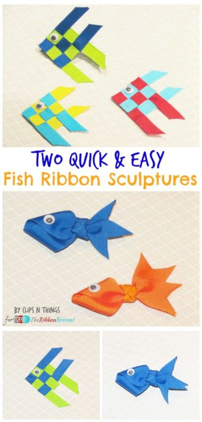 Two Quick and Easy Fish Ribbon Sculptures - The Ribbon Retreat Blog.     Like Jan taught us during dad's surgery Ribbon Fish, Agape Ideas, Gs Swaps, Ribbon Sculptures, Rainbow Loom Charms, Daisy Scouts, Swap Ideas, Fabric Origami, Girl Scout Swap