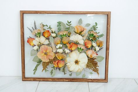 Pressed Flowers Bouquet, Framed Dried Wedding Bouquet, Preserved Wedding Flowers In Frame, Framed Pressed Flowers Wedding Bouquets, Wedding Flowers Pressed, Pressed Flower Frame Wedding, Pressed Flowers Wedding Bouquet, Dried Wedding Bouquet Frame, Pressed Flower Bouquet Framed