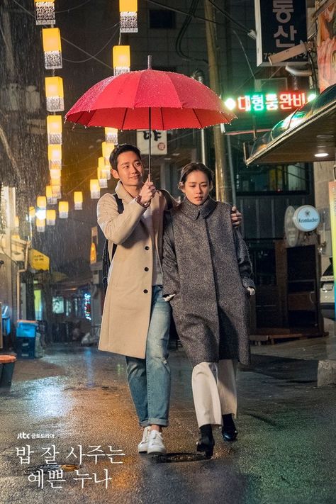 Rain Drama, Something In The Rain, Under An Umbrella, Rain Wallpapers, Korean Drama Movies, Tv Entertainment, Thai Drama, Drama Series, Drama Movies