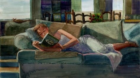 Belinda Del Pesco Galleria D'arte, Reading Art, Woman Reading, Reading A Book, Fine Art Gallery, Original Fine Art, Art Blog, Female Art, No. 2