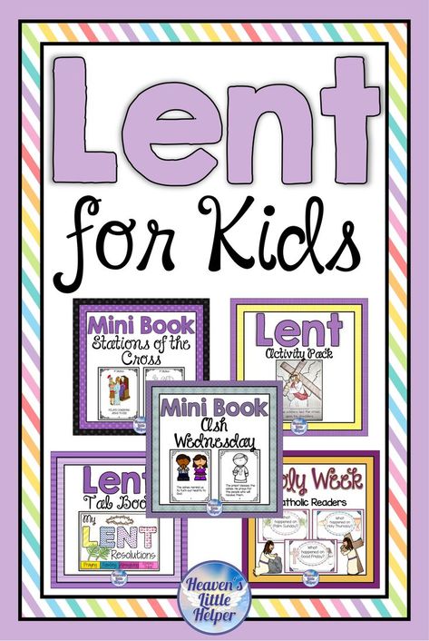 Printable Lent activities for kids! Click through for ideas that you can use from Ash Wednesday through Holy Week to help prepare your children for Easter. These resources can be used in the classroom, for Sunday School or homeschool. #LentForKids #LentActivites #AshWednesday #HolyWeek #HeavensLittleHelper Lent Activities For Preschoolers, Lent Printables Free, Lent Retreat Ideas For Kids, Ash Wednesday Crafts For Kids, Lenten Activities For Kids, Ash Wednesday Activities For Kids, Ash Wednesday Crafts, Ash Wednesday Sunday School Lesson, Lent For Kindergarten