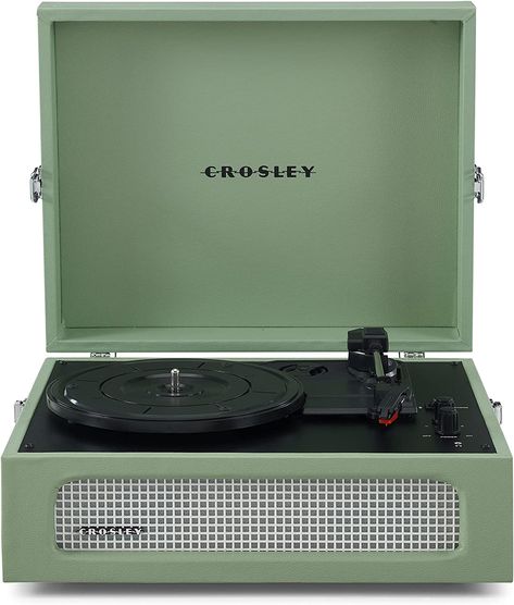 Green Record Player, Sage Green Amazon, Crosley Voyager, Crosley Record Player, Patagonia Brand, Bluetooth Record Player, Retro Record Player, 2024 Wishlist, Wishlist 2024