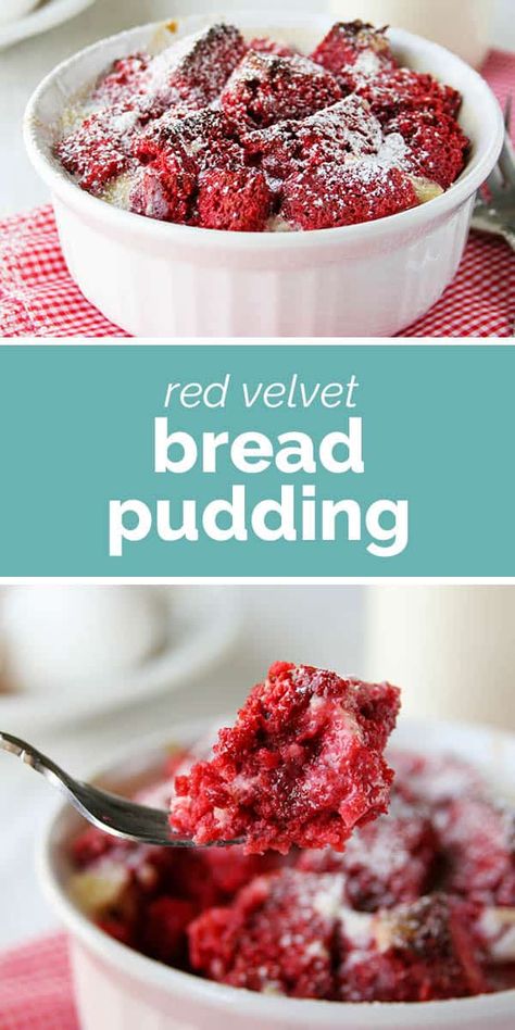 Red Velvet Bread, Bread Pudding Recipe Crockpot, Red Velvet Pudding, Red Velvet Donuts, Best Bread Pudding Recipe, Red Velvet Desserts, Cherry Bread, Red Velvet Recipes, Chocolate Bread Pudding