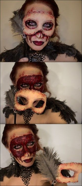 Halloween Latex Makeup, Masquerade Makeup, Masquerade Halloween Costumes, Halloween Fx, Mascaras Halloween, Creepy Halloween Makeup, Hallowen Ideas, Halloween Makeup Diy, Horror Costume