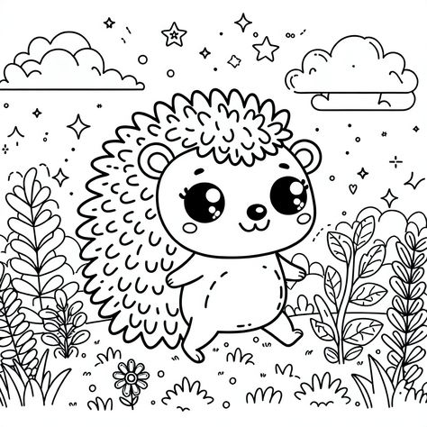 Adorable Hedgehog Coloring Page Hedgehog Coloring Page, Animals Coloring, Animal Coloring Pages, Coloring Page, Coloring Pages, Abc, Cute Animals, Black And White, Animals