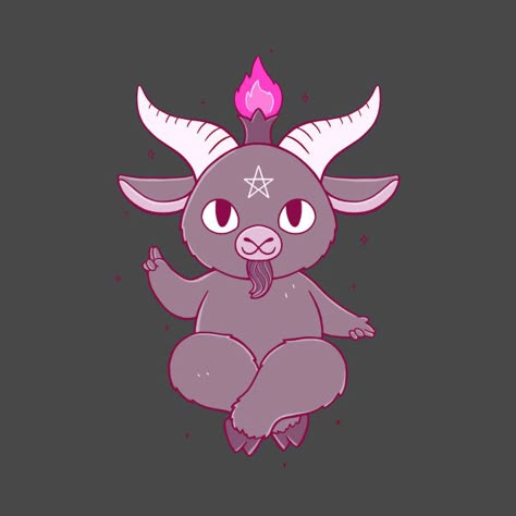 Check out this awesome 'Kawaii+Baphomet' design on @TeePublic! Kawaii Baphomet, Cute Baphomet, Goth Art, Creepy Art, Witchy Vibes, Trippy Art, Creepy Cute, Instagram Art, Creature Design