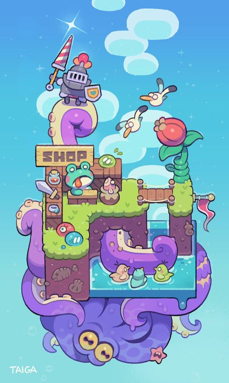 Idle Game, 2d Game Art, Isometric Art, Pixel Art Games, Game Illustration, Game Concept Art, Cute Games, Game Concept, Game Inspiration