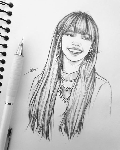 BLACKPINK LISA by shooky_dough_ #artworks #painting Drawing Of Blackpink, Pink Drawing, Ariana Grande Drawings, Bff Drawings, Girl Drawing Sketches, Art Sketches Pencil, Beauty Art Drawings, Kpop Drawings, Easy Drawings Sketches