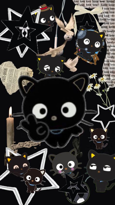 Choco Cat Aesthetic, Choco Cat, Cute Iphone Wallpaper Tumblr, Walpaper Hello Kitty, Iphone Wallpaper Hipster, Emo Wallpaper, Wallpaper Doodle, Hello Kitty Cartoon, Whatsapp Wallpaper